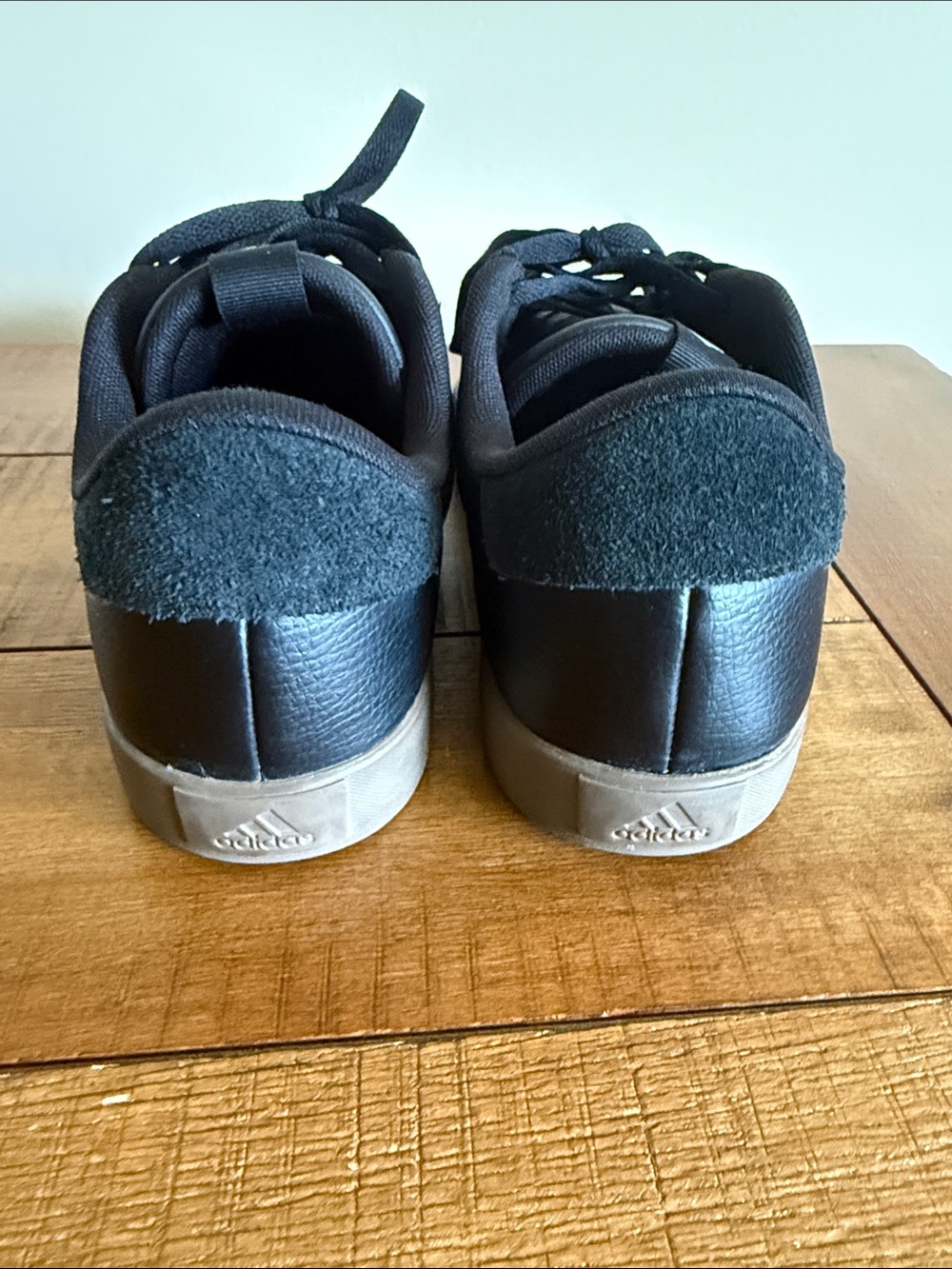 adidas Black Sneakers with White Stripes and Gum Sole - Picture 6 of 8